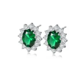 Boucles d'oreilles luxueuses avec cristaux - 925 argent sterling