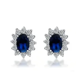 Luxurious earrings with crystals - 925 sterling silverEarrings