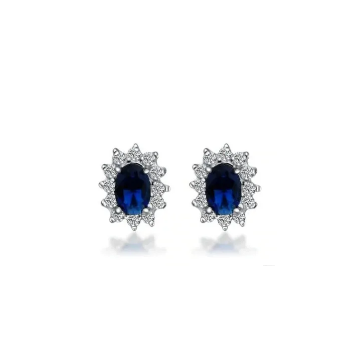 Boucles d'oreilles luxueuses avec cristaux - 925 argent sterling