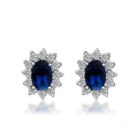 Boucles d'oreilles luxueuses avec cristaux - 925 argent sterling