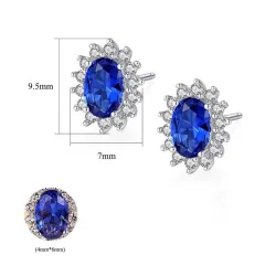 Boucles d'oreilles luxueuses avec cristaux - 925 argent sterling