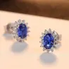 Boucles d'oreilles luxueuses avec cristaux - 925 argent sterling
