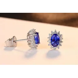 Boucles d'oreilles luxueuses avec cristaux - 925 argent sterling