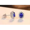 Boucles d'oreilles luxueuses avec cristaux - 925 argent sterling