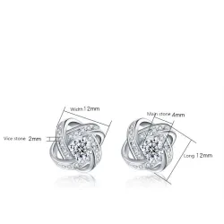 Boucles d'oreilles rondes exclusives avec cristaux - 925 argent sterling