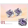 Boucles d'oreilles rondes exclusives avec cristaux - 925 argent sterling