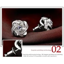 Boucles d'oreilles rondes exclusives avec cristaux - 925 argent sterling