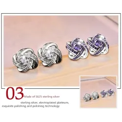 Boucles d'oreilles rondes exclusives avec cristaux - 925 argent sterling