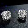 Boucles d'oreilles rondes exclusives avec cristaux - 925 argent sterling