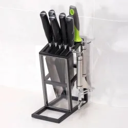 Porte couteaux - 6 trous - rack de rangement en acier inoxydable