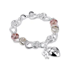 Bracelet exclusif avec un cadenas en forme de coeur - argent 925 sterling