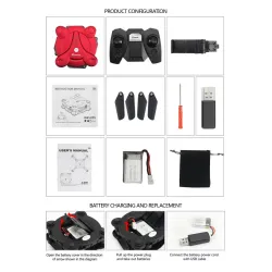 Chaque pièce E55 Mini - WiFi - FPV - Foldable - Red - RTF