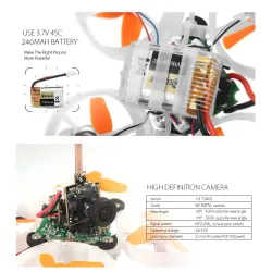 Chaqueine E010S - Micro - FPV - Récepteur compatible Frsky