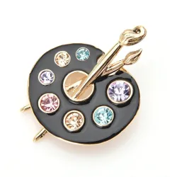 Palette de peinture Broches - Crystal - Enamel - Noir - Blanc