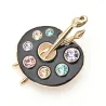 Palette de peinture Broches - Crystal - Enamel - Noir - Blanc