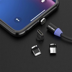 Câble USB magnétique LED - Chargement rapide - Type C - Micro USB - iOS