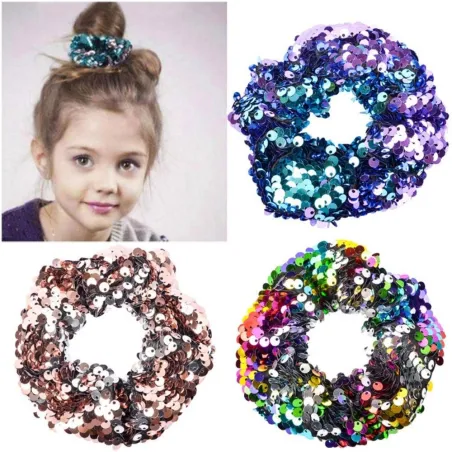 Cheveux de paillettes élastiques