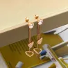 Cristal & coeurs - doubles pompons - rose boucles d'oreilles rose