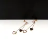 Cristal & coeurs - doubles pompons - rose boucles d'oreilles rose