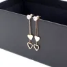 Cristal & coeurs - doubles pompons - rose boucles d'oreilles rose