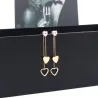 Cristal & coeurs - doubles pompons - rose boucles d'oreilles rose