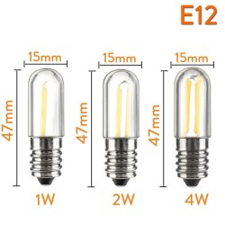 E14 - E12 - 1W - 2W - 4W - COB - LED - mini bulbe - dimmable - pour réfrigérateur - congélateur