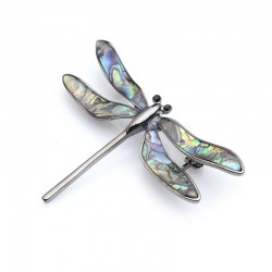 Vintage enamel dragonfly - elegant brooch
