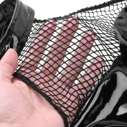 Top de culture sexy - soutien-gorge sans dos en cuir - mesh & latex