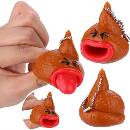 Poop drôle de squishy - pop out language - keychain