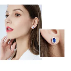 Boucles d'oreilles luxueuses avec cristaux - 925 argent sterling