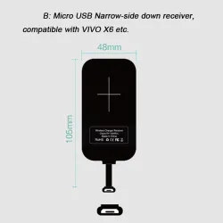 Récepteur de charge sans fil - Adaptateur Micro USB / Type C - iPhone 5S/SE/6/6S