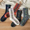 Chaussettes de fleurs brodées - Style ethnique - Femmes