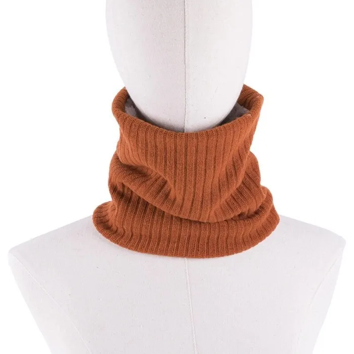 Knitted warm scarf with plush - unisexScarves