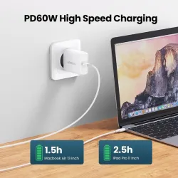 PD - 60W - Type-C - Câble QC - Charge rapide