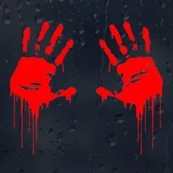 Zombie mains sanglantes - autocollant vinyle