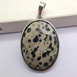 Oval pendant - for jewellery / necklace making - green malachite / crystal / opal / lapisNecklaces