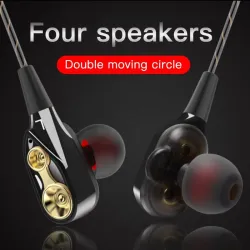 Casque in-ear avec microphone - double disque bas - casque