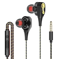 Casque in-ear avec microphone - double disque bas - casque