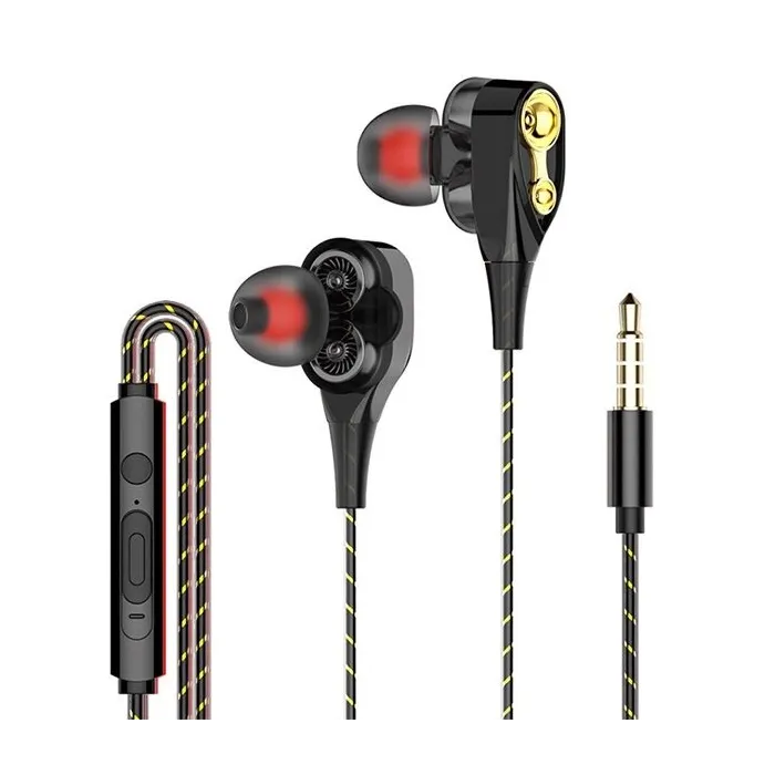 Casque in-ear avec microphone - double disque bas - casque