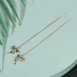 Elegant long earrings with crystal birdsEarrings
