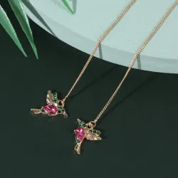Elegant long earrings with crystal birdsEarrings