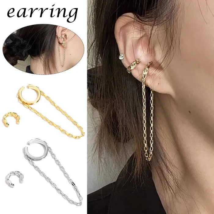 Boucles d'oreilles asymétriques - clip d'oreille / crochet