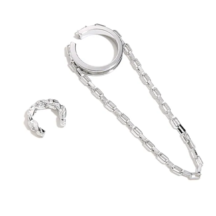 Boucles d'oreilles asymétriques - clip d'oreille / crochet
