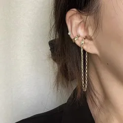 Boucles d'oreilles asymétriques - clip d'oreille / crochet