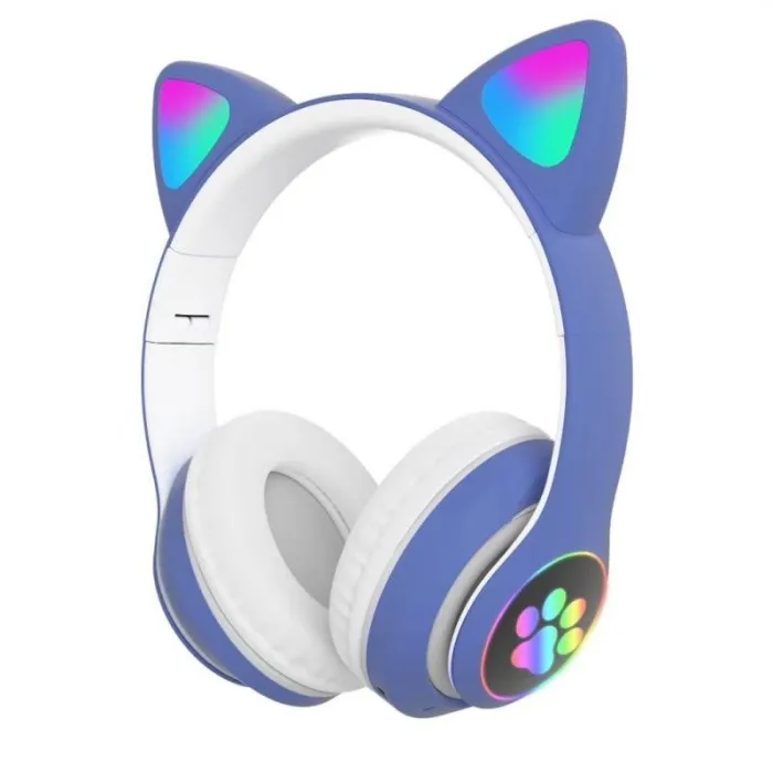 Casques sans fil - LED - Bluetooth - annulation de bruit - carte TF support - jack 3,5mm - oreilles chat
