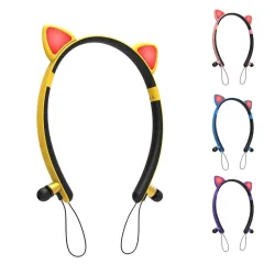 Bluetooth - casque sans fil - microphone - écouteurs à l'oreille - oreilles de chat lumineuses