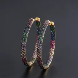 Boucles d'oreilles arc-en-ciel - zircone cube