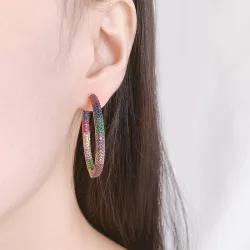 Boucles d'oreilles arc-en-ciel - zircone cube