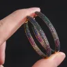Boucles d'oreilles arc-en-ciel - zircone cube