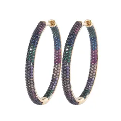 Boucles d'oreilles arc-en-ciel - zircone cube